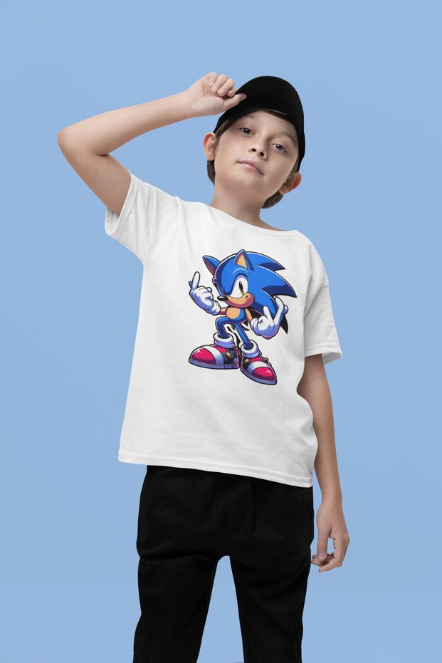 Design Sonic Printed Unisex Cartoon Children's T-Shirt (Age 1-12)