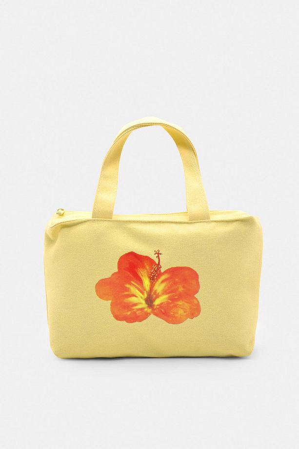 Çiçekli mini tote çanta - 1