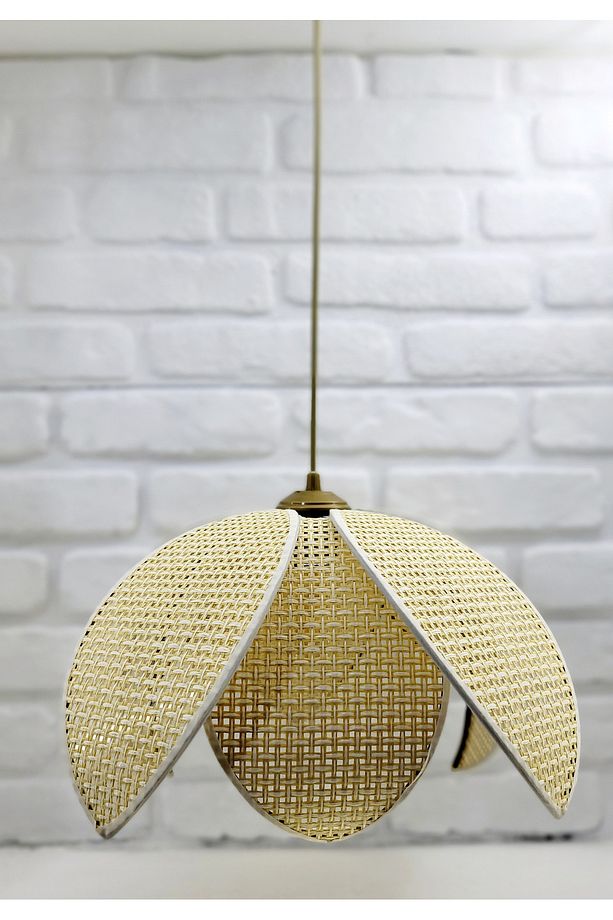 Hasır Hazeran Rattan Palmiye Model Bohem Salon Oturma Odası Hol Cafe Restaurant Tekli Sarkıt Avize - 8