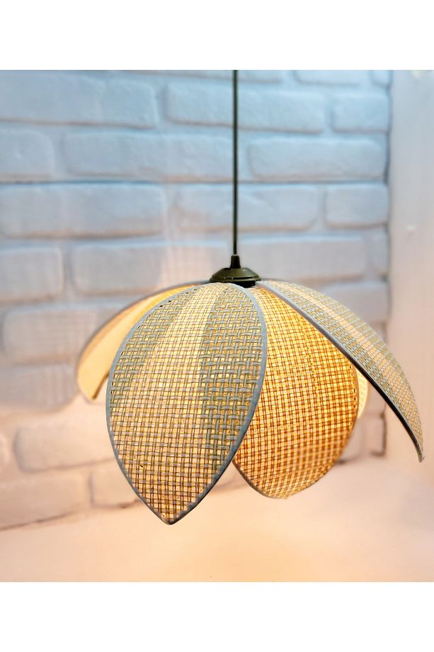 Hasır Hazeran Rattan Palmiye Model Bohem Salon Oturma Odası Hol Cafe Restaurant Tekli Sarkıt Avize - 6