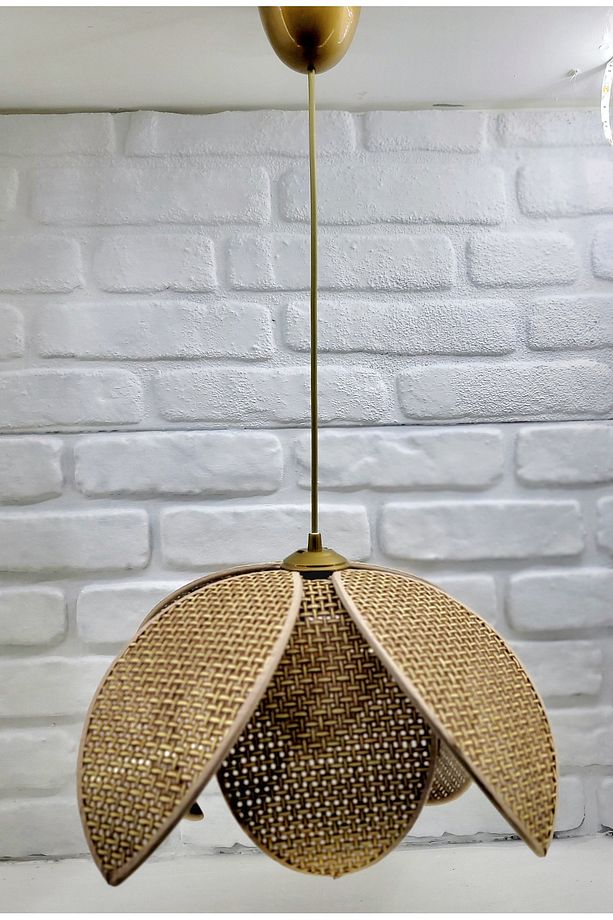Hasır Hazeran Rattan Palmiye Model Bohem Salon Oturma Odası Hol Cafe Restaurant Tekli Sarkıt Avize - 6