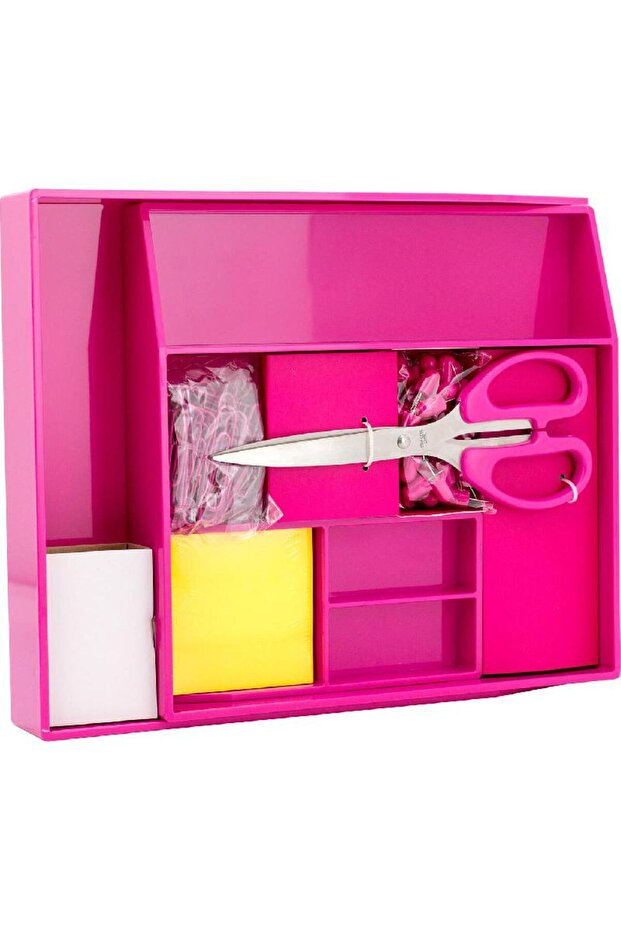 Desk Set – 5 Components, ABS Plastic, Pink - 2