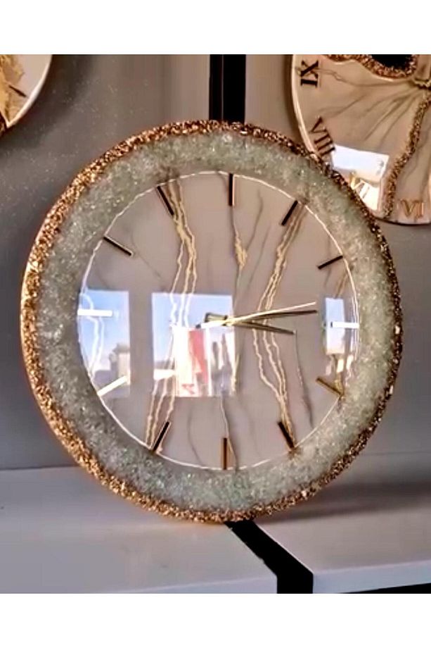 Epoksi Tasarımlı Şık Duvar Saati - 40 cm çap - 4