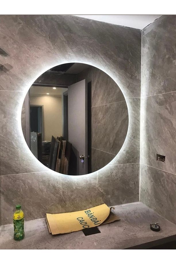 Dokunmatik ledli banyo tuvalet makyaj aynası 70 çap - 1