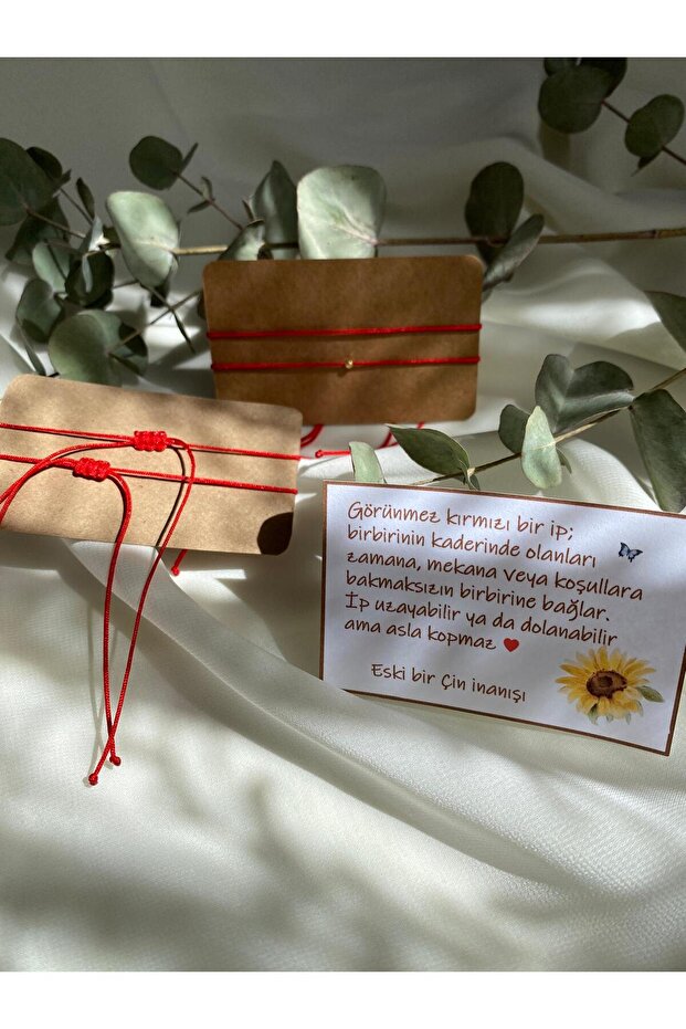Red String Luck Bracelet , Couple Bracelet (with Note)