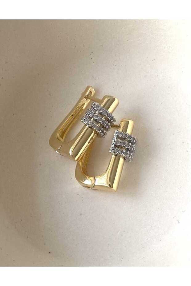 Çelik luss gold küpe - 2