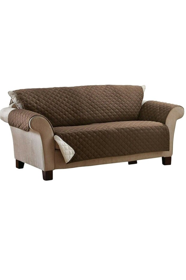 Reversible sofa cover, Brown - 1