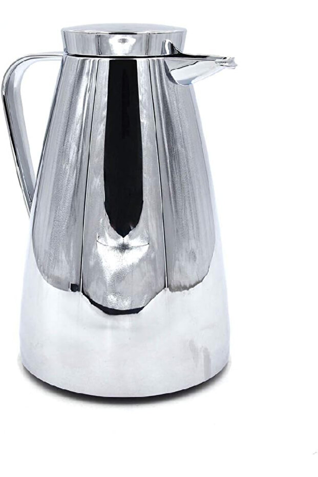 Salsa Chrome Flask 1L – Quick Press Lid, Insulated Carafe for Hot & Cold Drinks