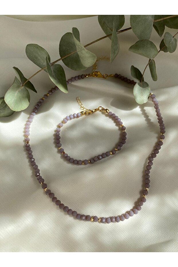 Crystal Bead Necklace and Bracelet