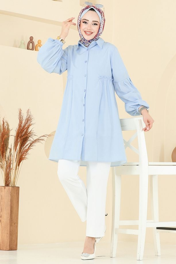 Gömlek Yakalı Tunik 3055KTR750 Bebe Mavisi - 2