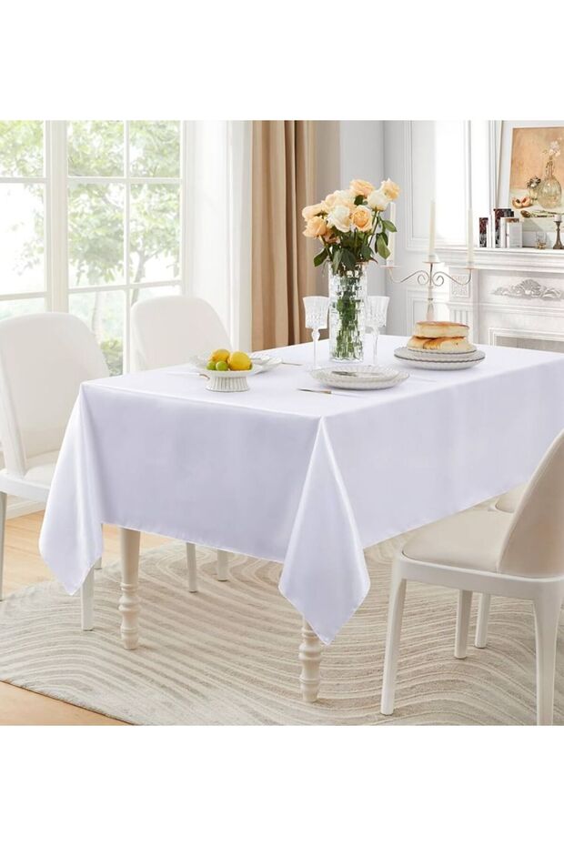 Shiny Satin Table Cover for Birthday, New Year, Hotel, Restaurant, Meeting, Wedding, Concept Party Table