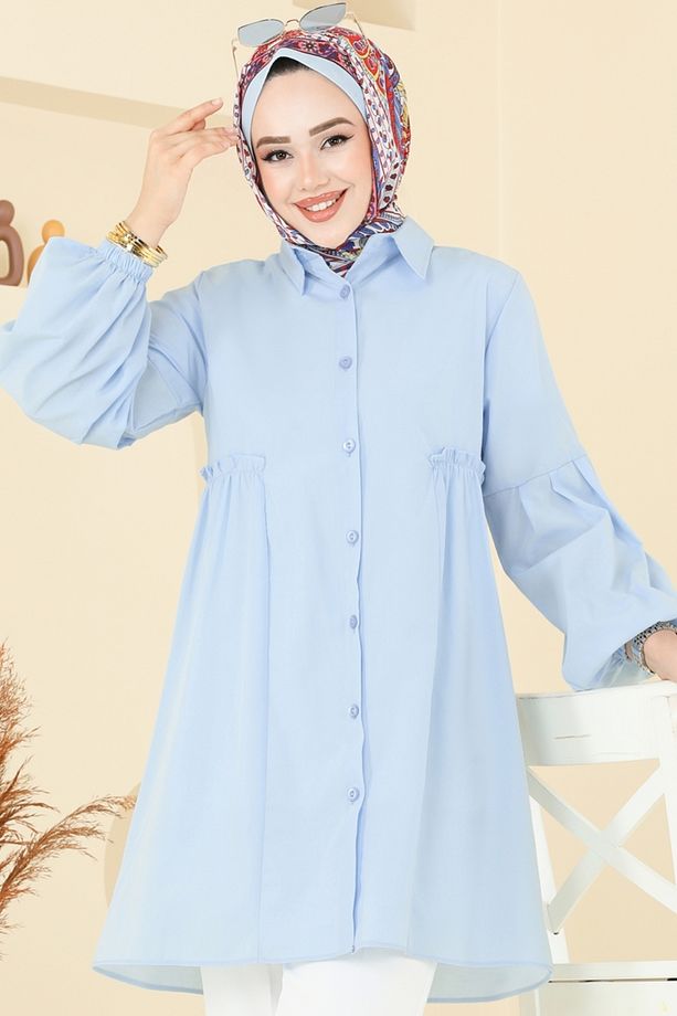 Gömlek Yakalı Tunik 3055KTR750 Bebe Mavisi - 4