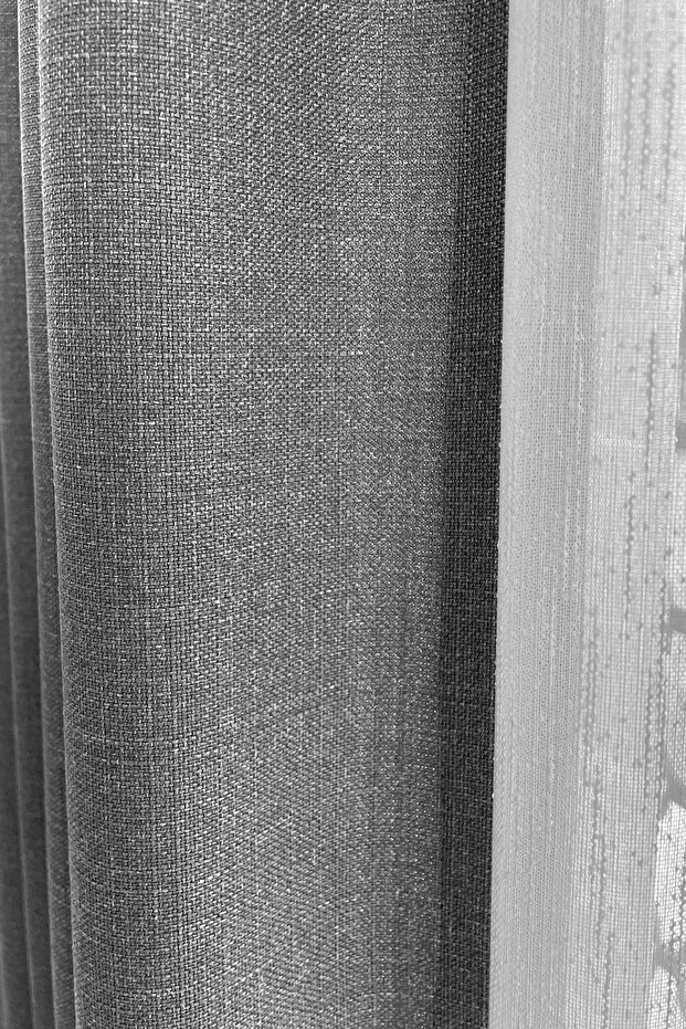 Nova Series Pleatless Linen Background Curtain - Anthracite