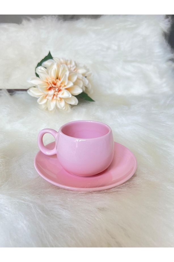 Tombul Kahve Fincanı 1 Adet - Pembe - 2