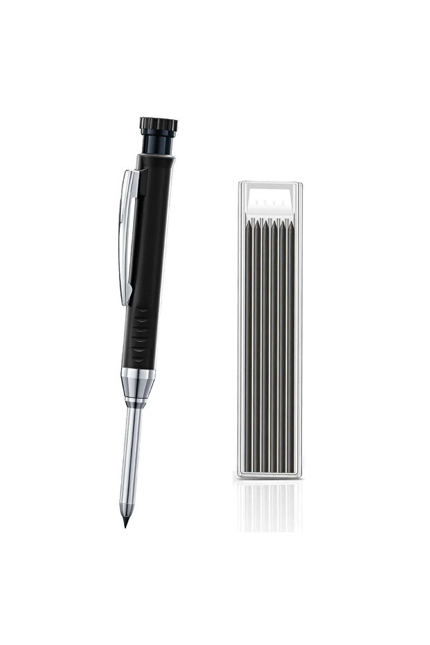 set B -Black Solid Carpenter Mechanical Pencil with Sharpener Woodworking Tools 2.8mm 3 Colors Refil