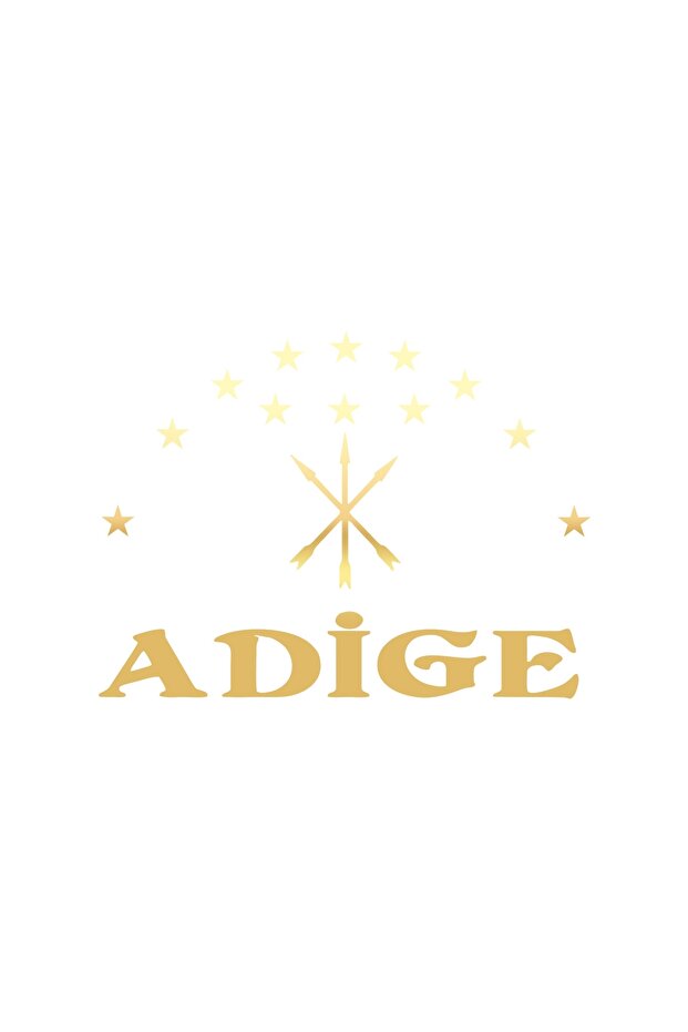 ملصق علم الشيشاني Adige مقاس 17 × 17 سم ذهبي