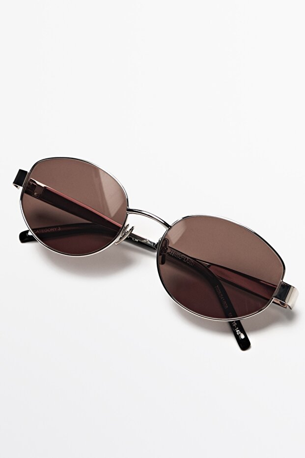 Oval metal güneş gözlüğü - 5