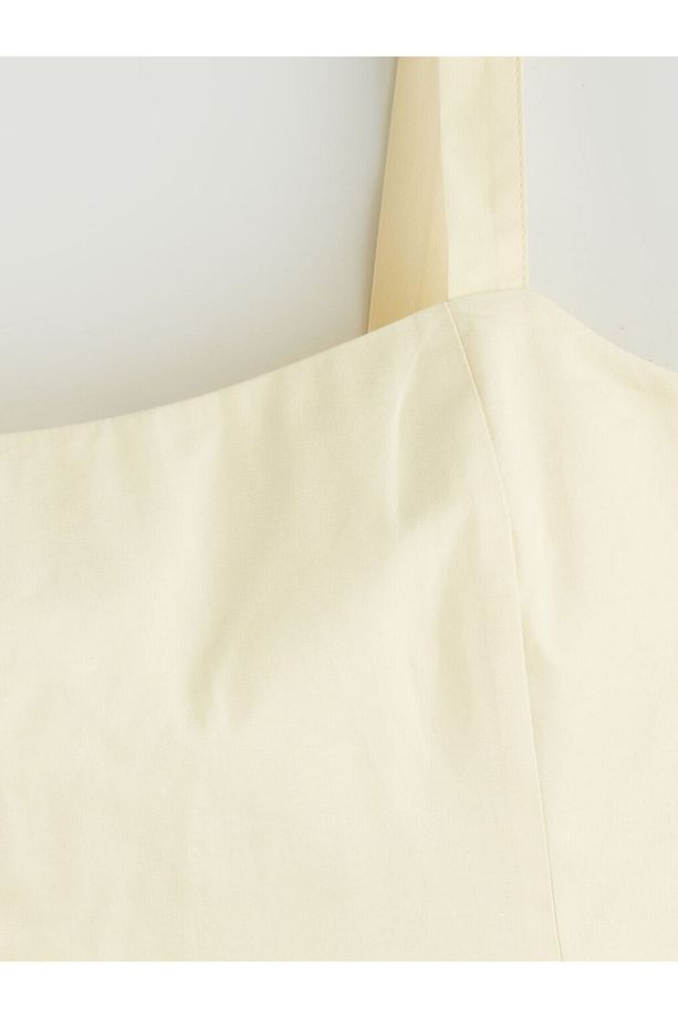 XSIDE Sari Kare Yaka Askılı Poplin Crop - 6