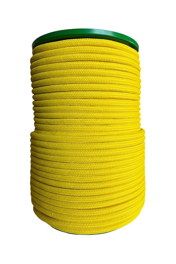 Sarı - 14 mm Renkli İskota Örgü Yüzen Halat 5 Metre - 1