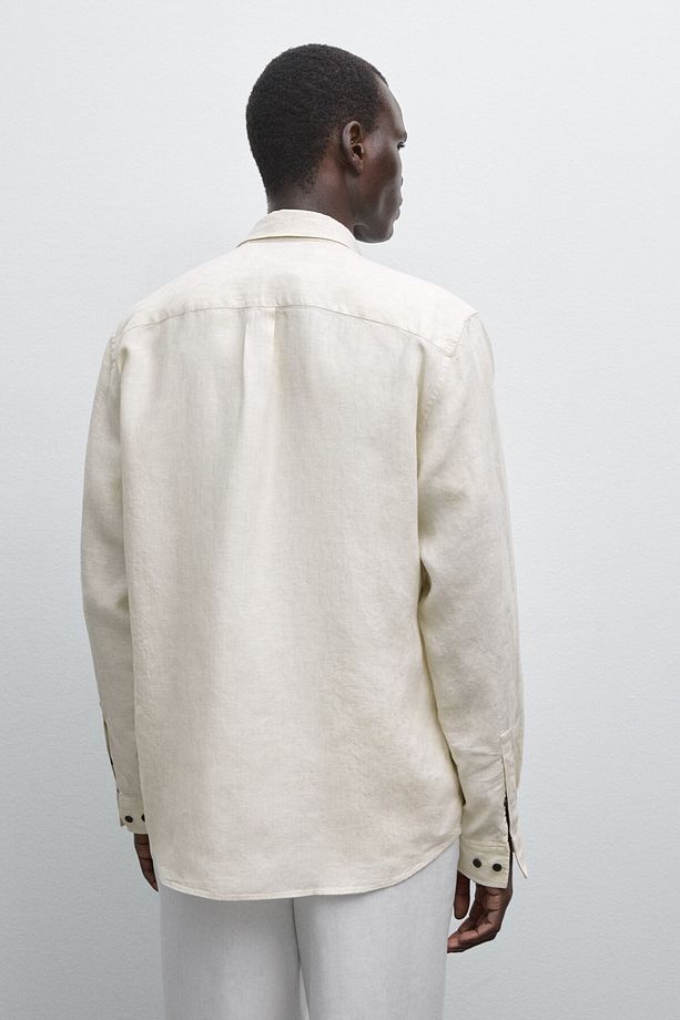 %100 keten regular fit gömlek - 3