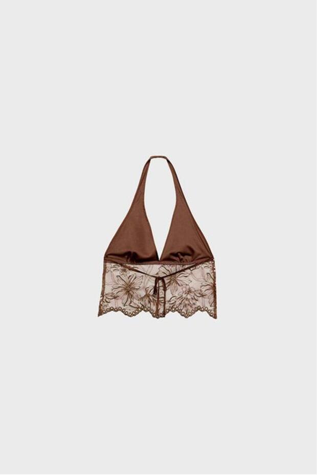 Parlak İşlemeli Halter Üst - 7