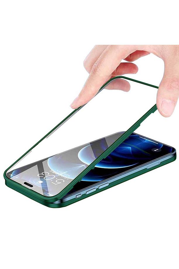Apple iPhone 12 Pro Max Uyumlu 360 Derece Tam Kaplayan Cam Kapak Kılıf - 2