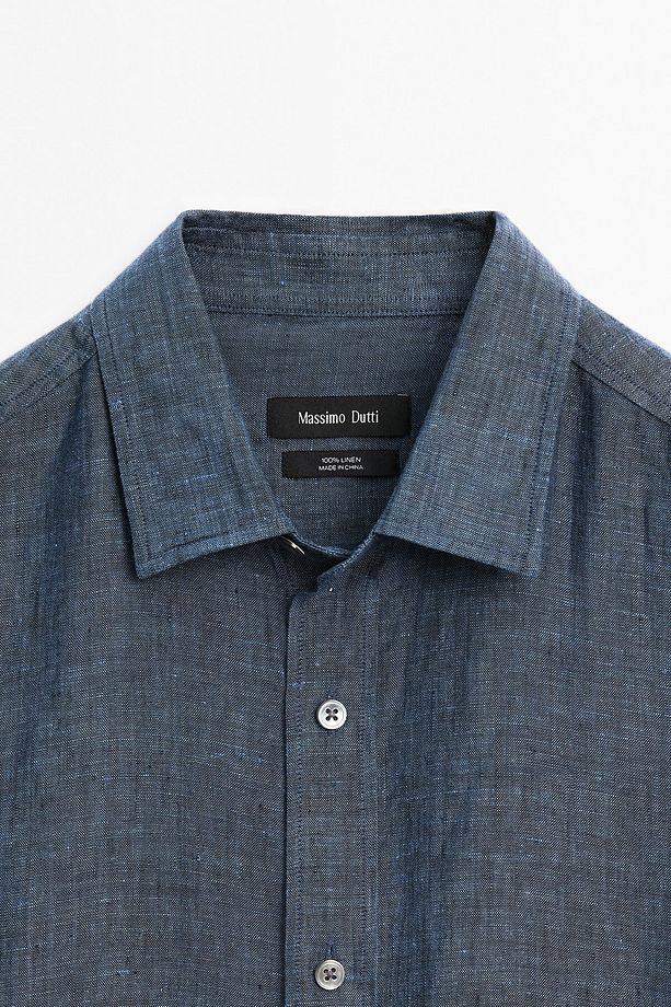 %100 keten regular fit gömlek - 7