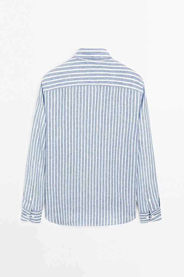 Regular fit çizgili gömlek - 8