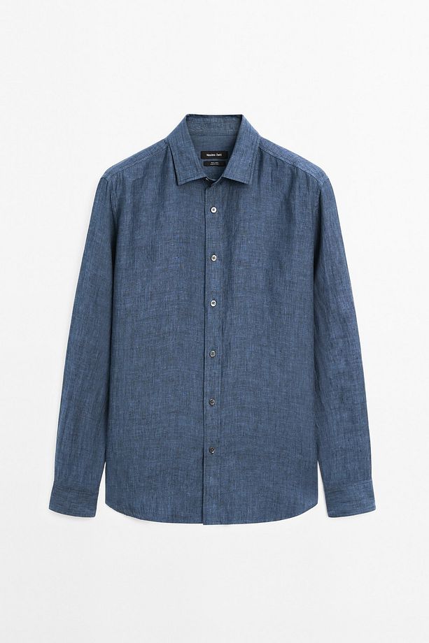 %100 keten regular fit gömlek - 6