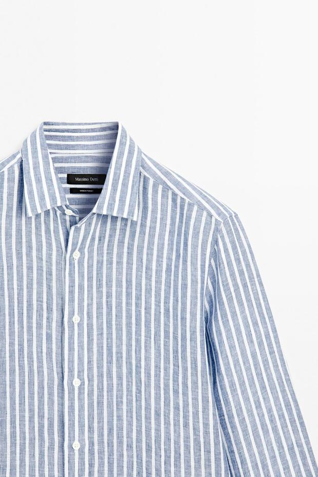 Regular fit çizgili gömlek - 6