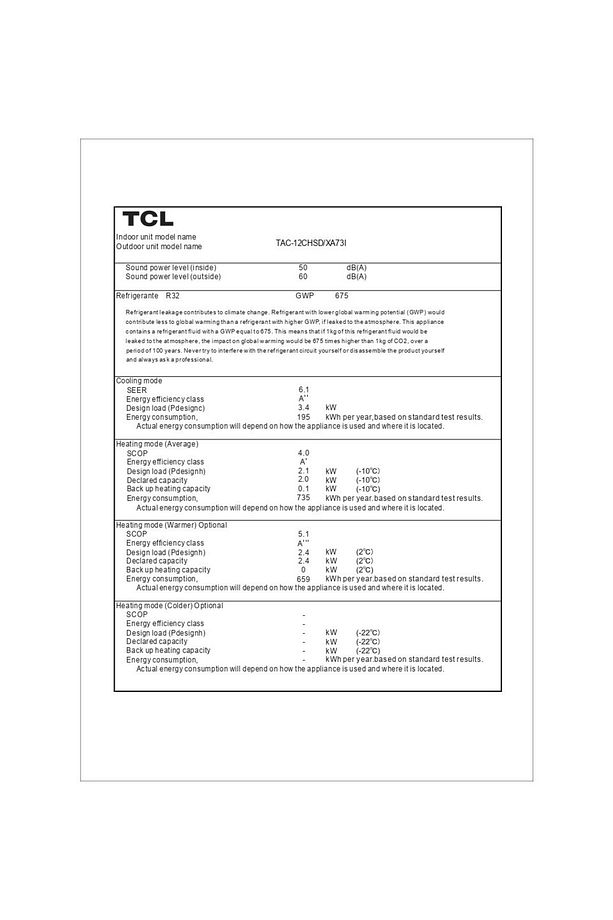 12.000 Btu Duvar Tipi Klima - A Enerji Verimliliği (TAC-12CHSD/XA73I) - 5
