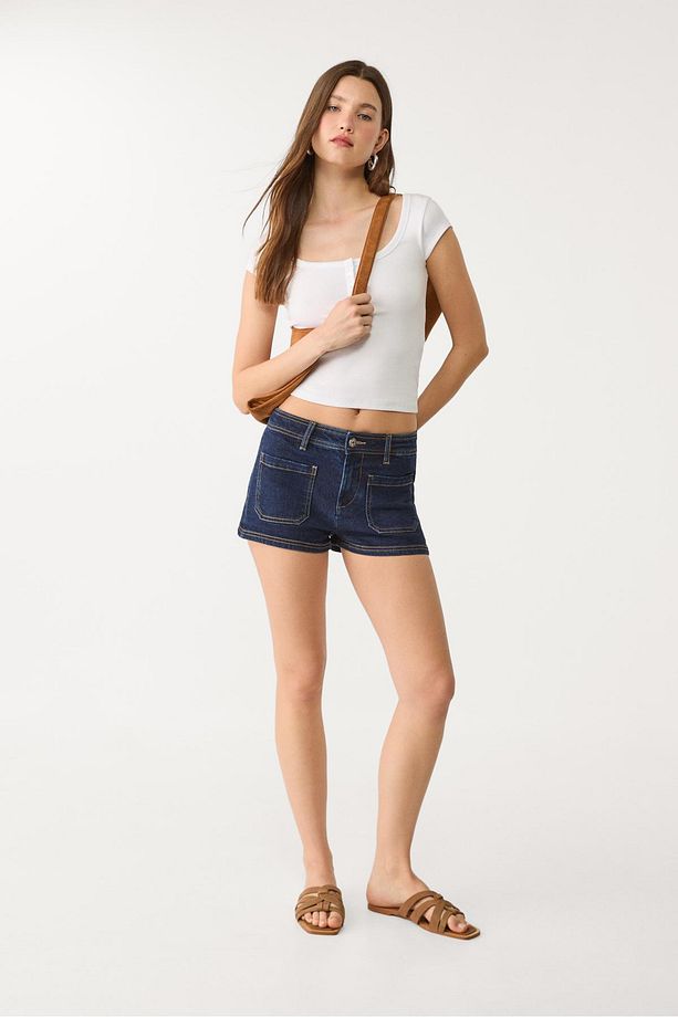 Mikro denim şort - 2