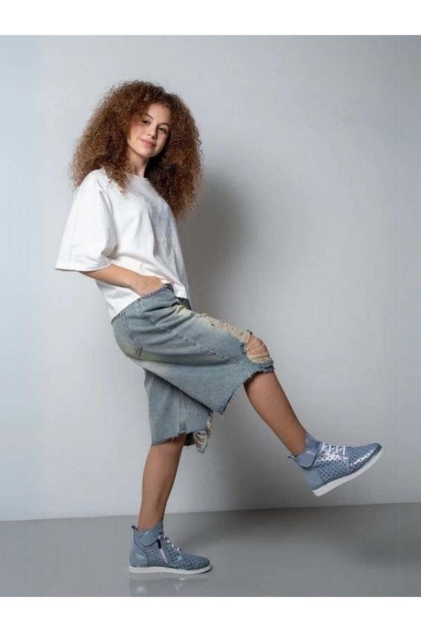 Kız Çocuk Yırtık Denim Kot Şort - 2