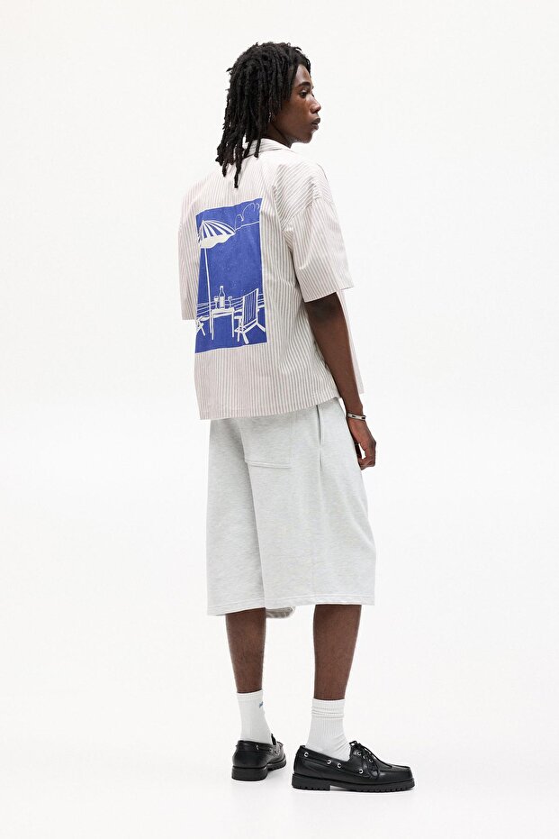 Çizgili kısa kollu gömlek - 4