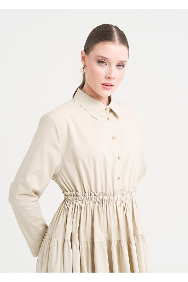 Beli Lastikli Elbise - 4