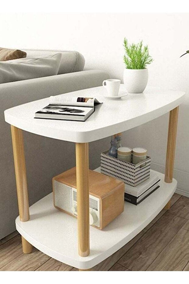 2-Tiers Multipurpose Modern Coffee Table Sofa Table Living Room Bedroom Bedside Table