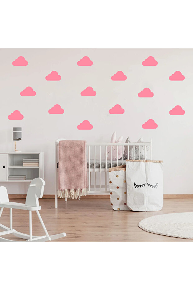 7.5 cm Different Shapes Cloud Wall Sticker Set - 72 Pieces