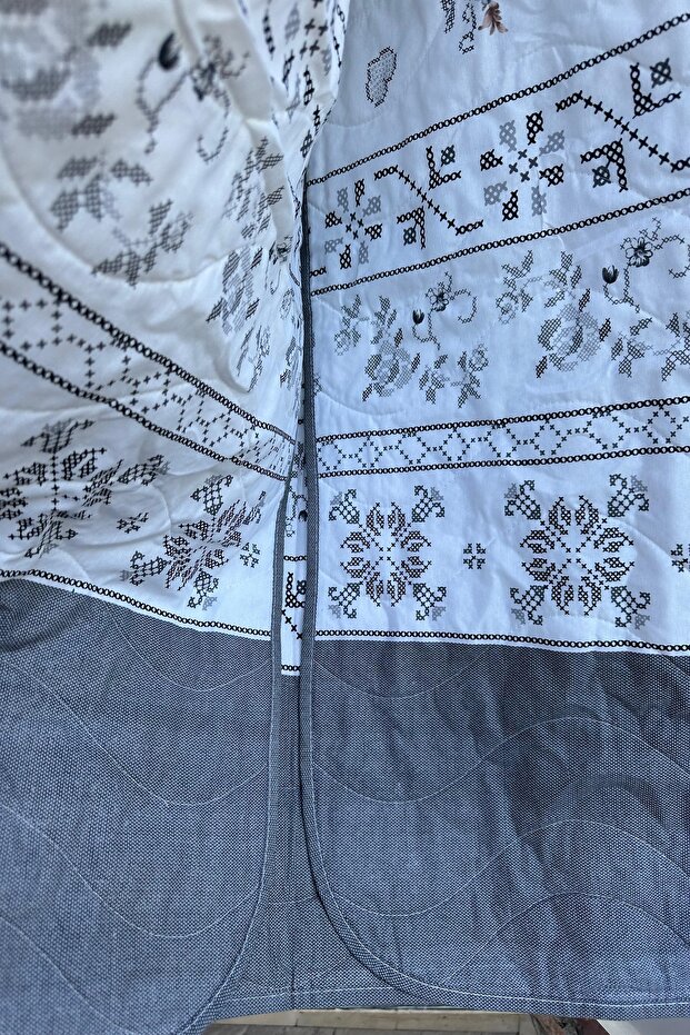 بيكيه مزدوج متعدد الأغراض، بيكيه صيفي، بيكيه منقوش، مفرش سرير (195x220 سم) - 3