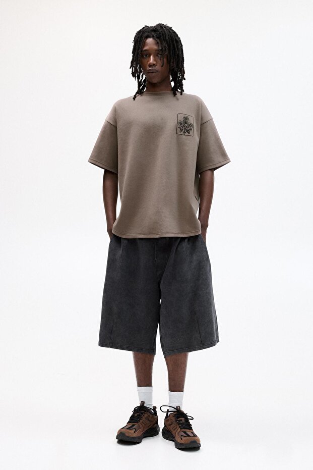 Kısa kollu interlok sweatshirt - 2