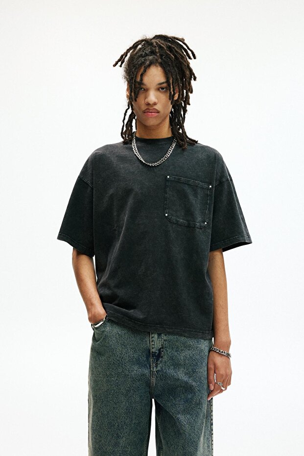 Yıkama efektli STWD tişört - 1