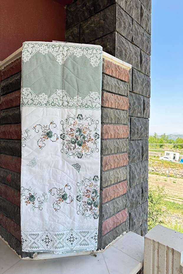 بيكيه مزدوج متعدد الأغراض، بيكيه صيفي، بيكيه منقوش، مفرش سرير (195x220 سم) - 1