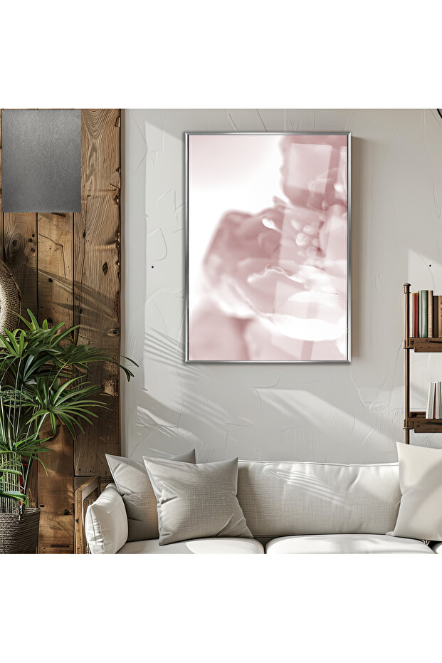 Amazing | Macro Peony Model Soft Pink | Framed Tempered Glass Table Single Vertical