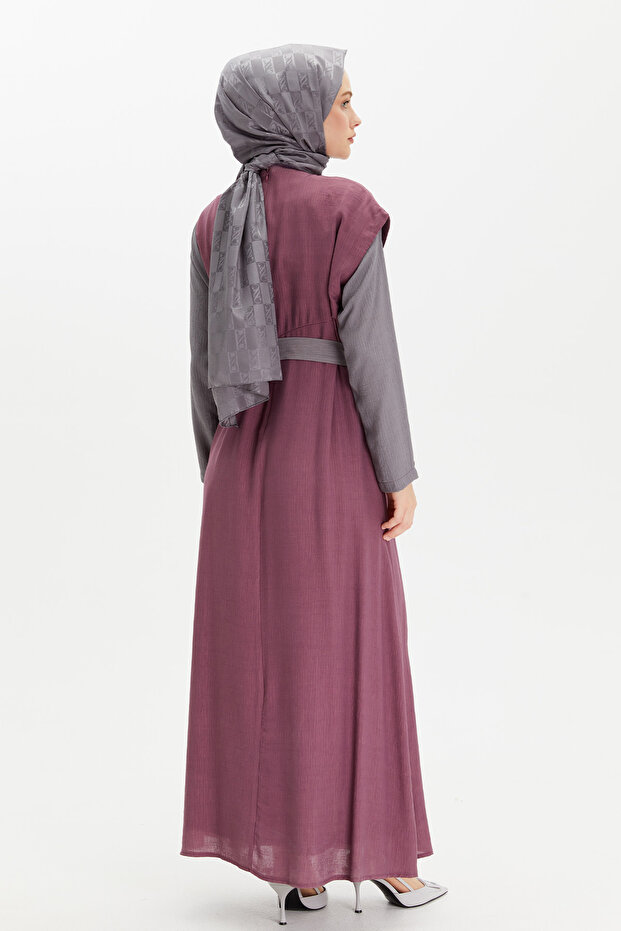Çift Renkli Elbise - 7