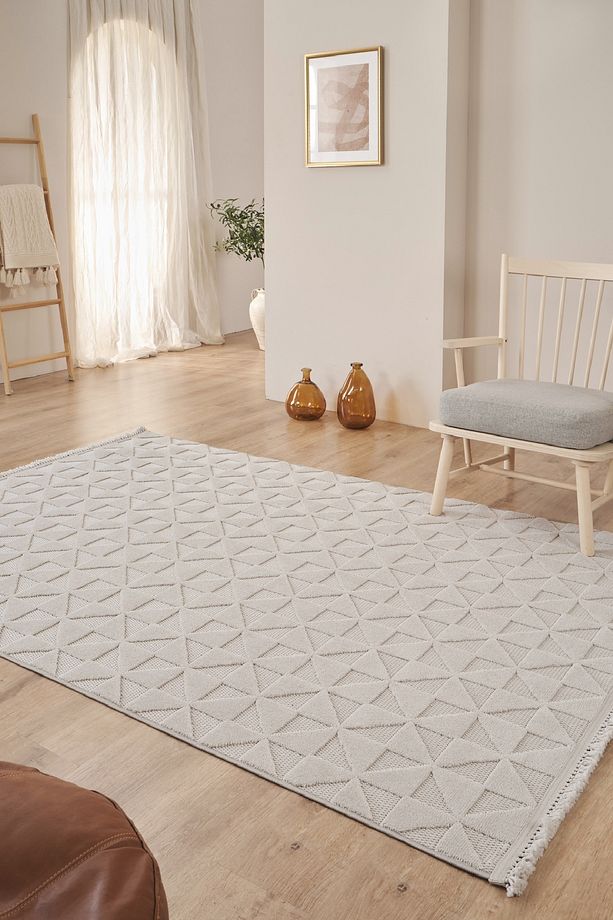 Kaşmir Halı İskandinav Ruben Gray Salon Mutfak Halısı Yolluk - 1