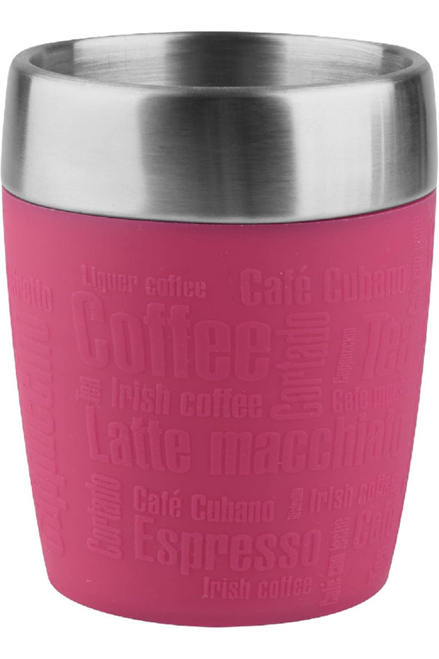 Emsa 514517 Travel Cup – 200ml Insulated Drinking Cup with Rotating Closure, Raspberry