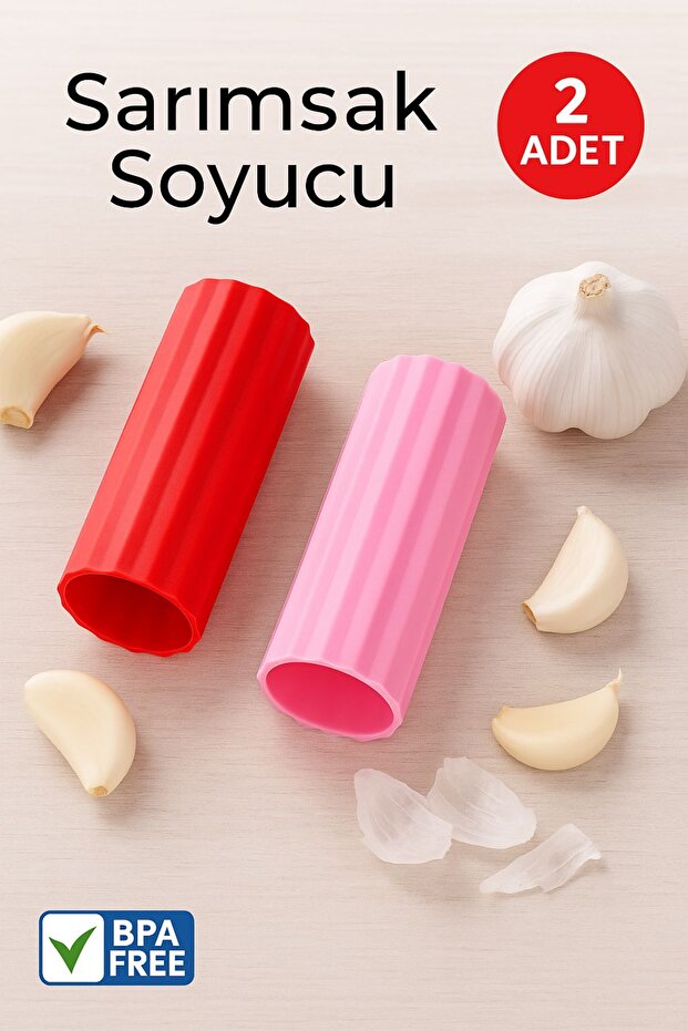 2’li Sarımsak Soyucu Rulo – Silikon, BPA İçermez, Pratik Mutfak Yardımcısı - 2