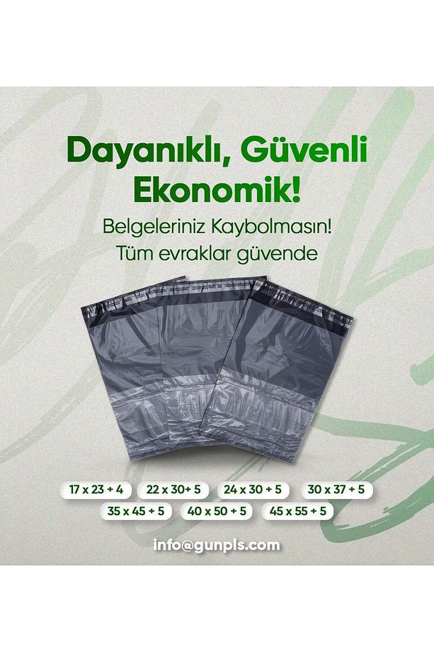 GÜN PLASTİK Cepli Kargo Poşeti 17 x 23 + 4 cm (100 adet) - 1