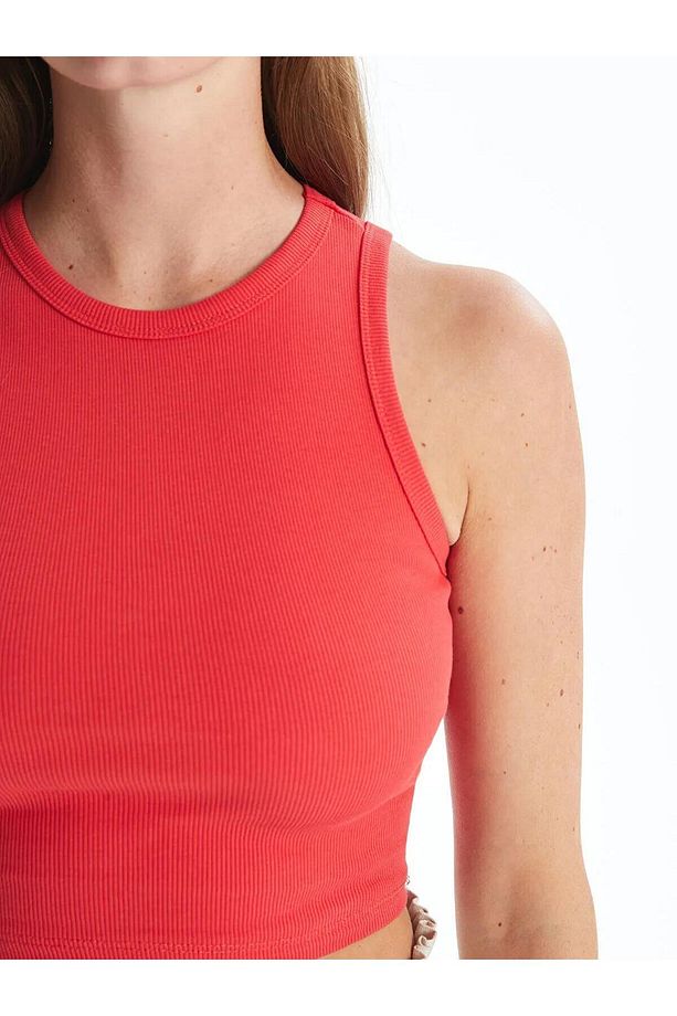 LCW Vision Bisiklet Yaka Dokulu Kadın Crop (S5) - 3