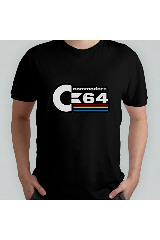 Commodore 64 Themed Unisex 100% Cotton Crew Neck T-Shirt Model 3