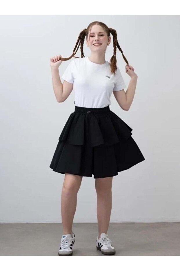 Girl's Cotton Bow Embroidered Tshirt